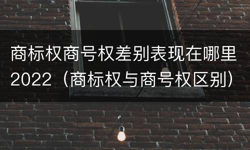 商标权商号权差别表现在哪里2022（商标权与商号权区别）