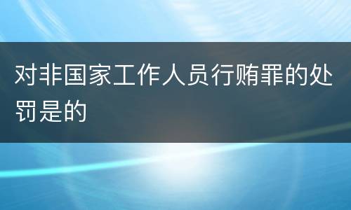 对非国家工作人员行贿罪的处罚是的