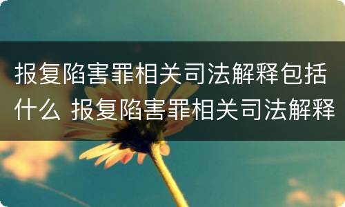 报复陷害罪相关司法解释包括什么 报复陷害罪相关司法解释包括什么意思