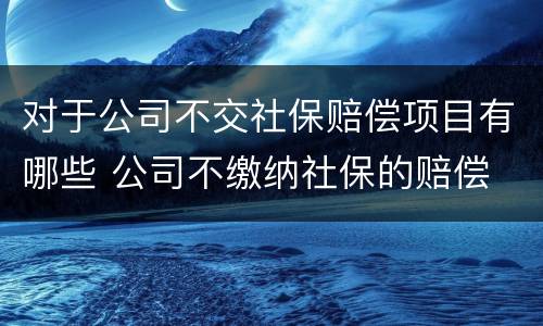 对于公司不交社保赔偿项目有哪些 公司不缴纳社保的赔偿