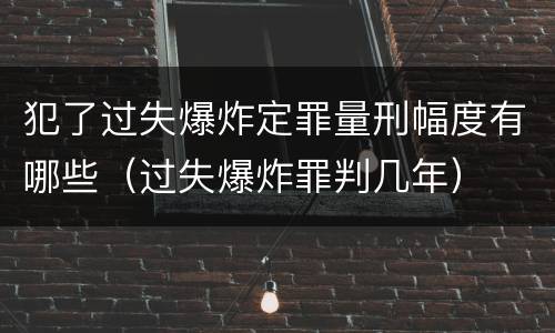 犯了过失爆炸定罪量刑幅度有哪些（过失爆炸罪判几年）