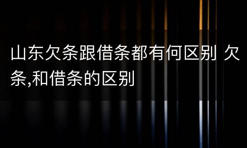 山东欠条跟借条都有何区别 欠条,和借条的区别