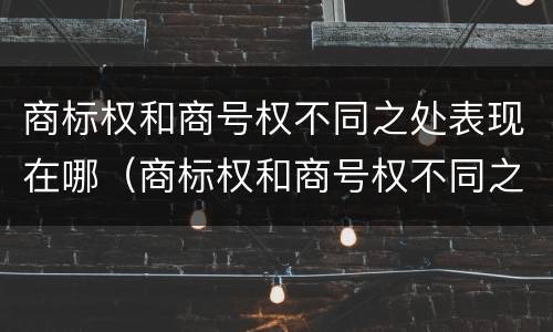 商标权和商号权不同之处表现在哪（商标权和商号权不同之处表现在哪些方面）