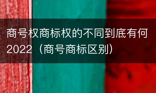 商号权商标权的不同到底有何2022（商号商标区别）