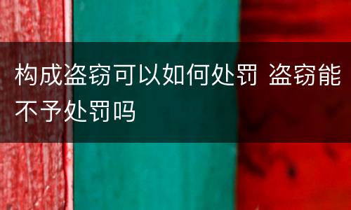 构成盗窃可以如何处罚 盗窃能不予处罚吗