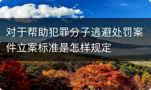 对于帮助犯罪分子逃避处罚案件立案标准是怎样规定