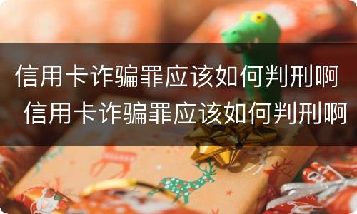 信用卡诈骗罪应该如何判刑啊 信用卡诈骗罪应该如何判刑啊判几年