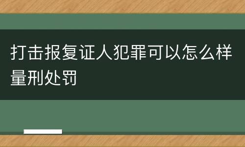 打击报复证人犯罪可以怎么样量刑处罚