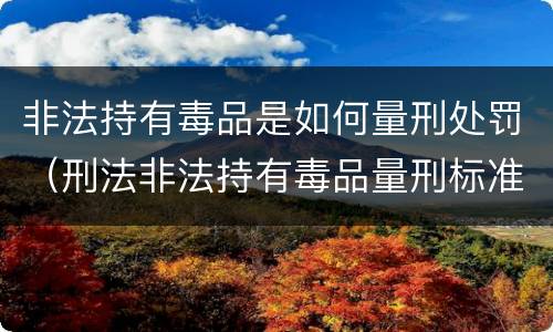 非法持有毒品是如何量刑处罚（刑法非法持有毒品量刑标准）