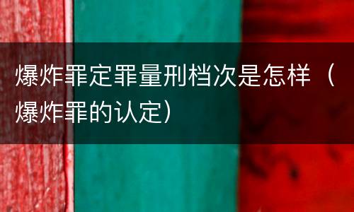 爆炸罪定罪量刑档次是怎样（爆炸罪的认定）