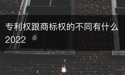 专利权跟商标权的不同有什么2022