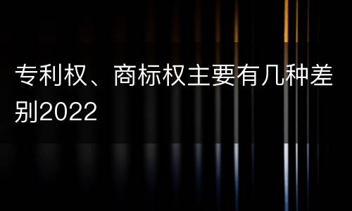 专利权、商标权主要有几种差别2022