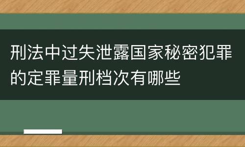 刑法中过失泄露国家秘密犯罪的定罪量刑档次有哪些