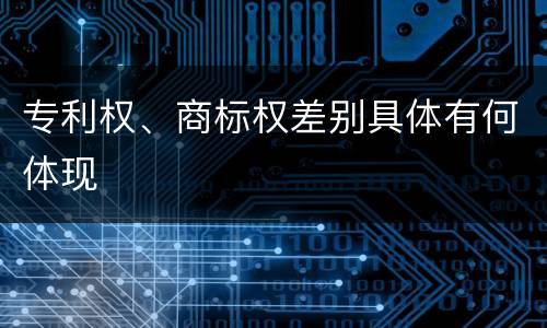 专利权、商标权差别具体有何体现