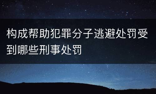 构成帮助犯罪分子逃避处罚受到哪些刑事处罚