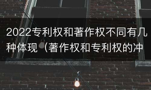 2022专利权和著作权不同有几种体现（著作权和专利权的冲突）