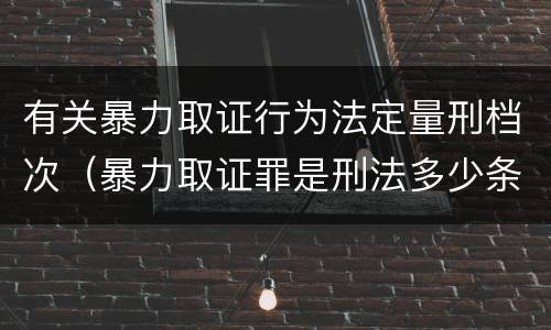 有关暴力取证行为法定量刑档次（暴力取证罪是刑法多少条）