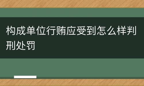 构成单位行贿应受到怎么样判刑处罚