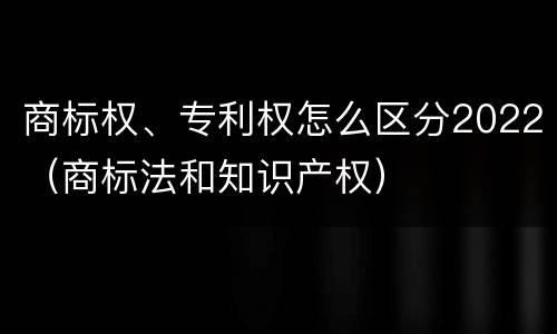 商标权、专利权怎么区分2022（商标法和知识产权）