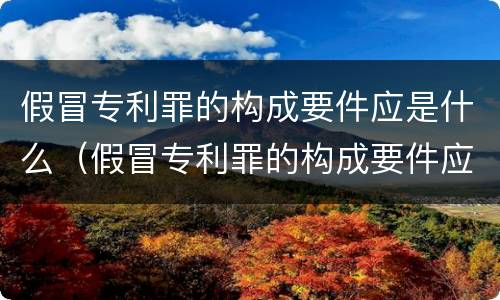 假冒专利罪的构成要件应是什么（假冒专利罪的构成要件应是什么意思）