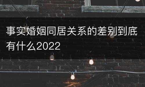 事实婚姻同居关系的差别到底有什么2022