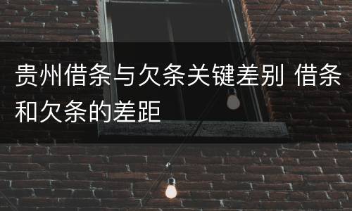 贵州借条与欠条关键差别 借条和欠条的差距