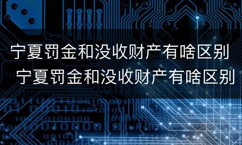 宁夏罚金和没收财产有啥区别 宁夏罚金和没收财产有啥区别呢