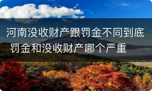 河南没收财产跟罚金不同到底 罚金和没收财产哪个严重