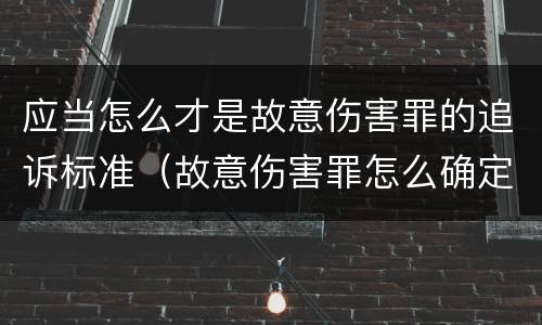 应当怎么才是故意伤害罪的追诉标准（故意伤害罪怎么确定）