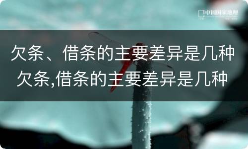 欠条、借条的主要差异是几种 欠条,借条的主要差异是几种类型