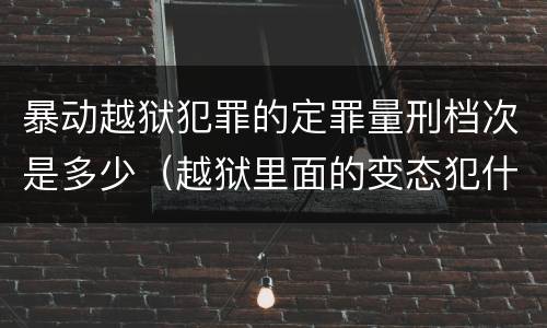 暴动越狱犯罪的定罪量刑档次是多少（越狱里面的变态犯什么罪）