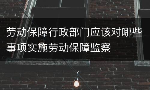 劳动保障行政部门应该对哪些事项实施劳动保障监察