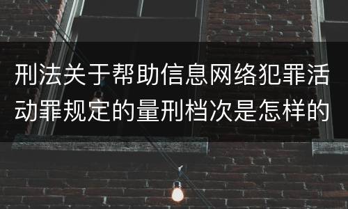 刑法关于帮助信息网络犯罪活动罪规定的量刑档次是怎样的