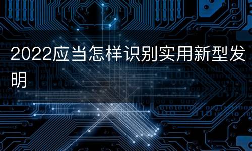 2022应当怎样识别实用新型发明