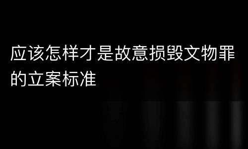 应该怎样才是故意损毁文物罪的立案标准