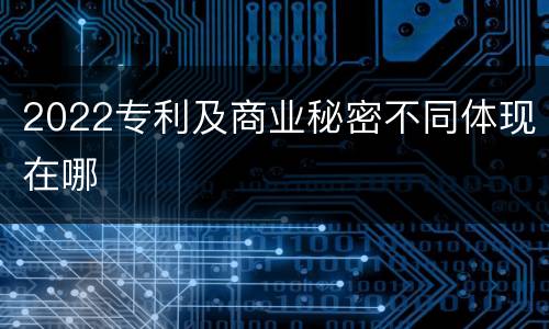 2022专利及商业秘密不同体现在哪