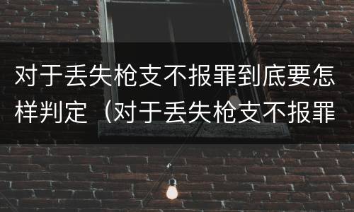 对于丢失枪支不报罪到底要怎样判定（对于丢失枪支不报罪到底要怎样判定自己）