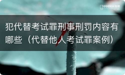 犯代替考试罪刑事刑罚内容有哪些（代替他人考试罪案例）