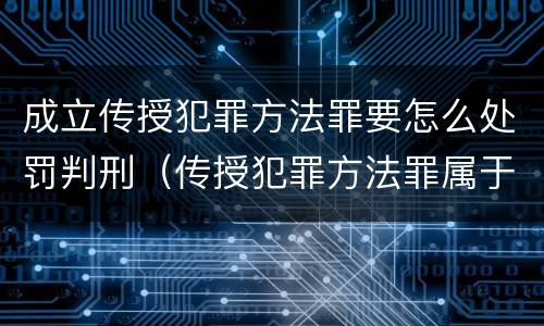 成立传授犯罪方法罪要怎么处罚判刑（传授犯罪方法罪属于什么罪）