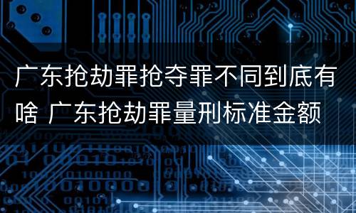 广东抢劫罪抢夺罪不同到底有啥 广东抢劫罪量刑标准金额