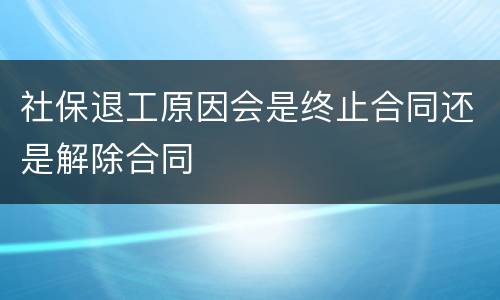 社保退工原因会是终止合同还是解除合同