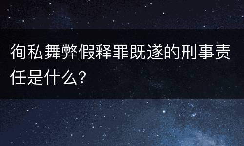 徇私舞弊假释罪既遂的刑事责任是什么？