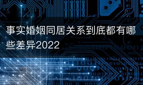 事实婚姻同居关系到底都有哪些差异2022