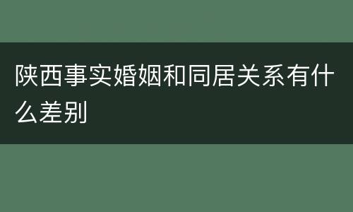 陕西事实婚姻和同居关系有什么差别