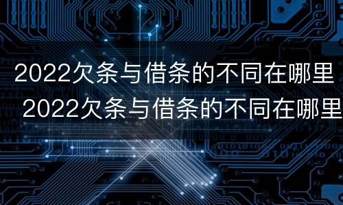 2022欠条与借条的不同在哪里 2022欠条与借条的不同在哪里可以查到