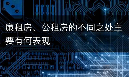 廉租房、公租房的不同之处主要有何表现