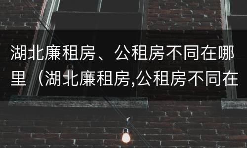 湖北廉租房、公租房不同在哪里（湖北廉租房,公租房不同在哪里申请）