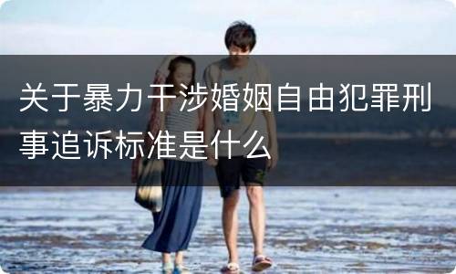 关于暴力干涉婚姻自由犯罪刑事追诉标准是什么