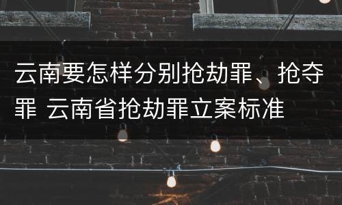 云南要怎样分别抢劫罪、抢夺罪 云南省抢劫罪立案标准