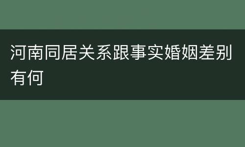 河南同居关系跟事实婚姻差别有何